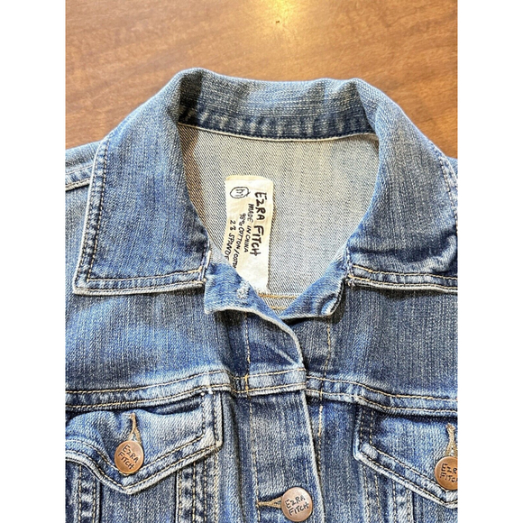 Ezra Fitch Medium Blue Distressed Denim Vest Jacket Grunge - Picture 2 of 8